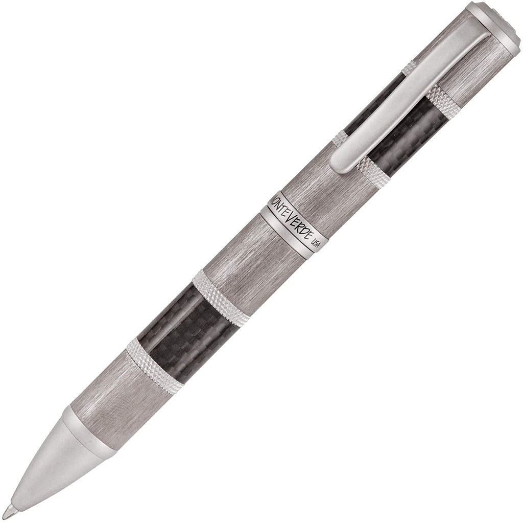 Monteverde  Regatta Allura Carbon Fiber Ballpoint Pen Brushed metal finish