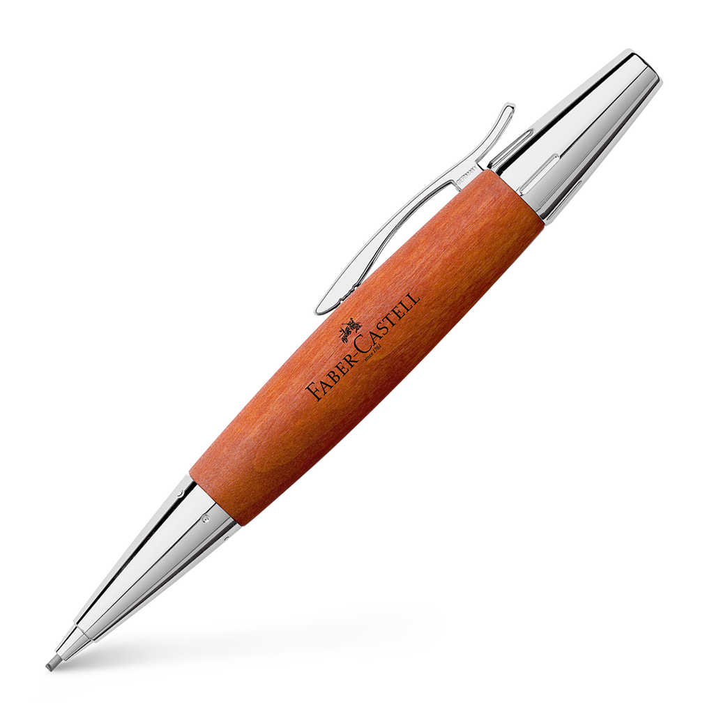 19-138382 e-motion PearwoodReddishBrown TwistPencil ProductShot Diagonal Faber Castell