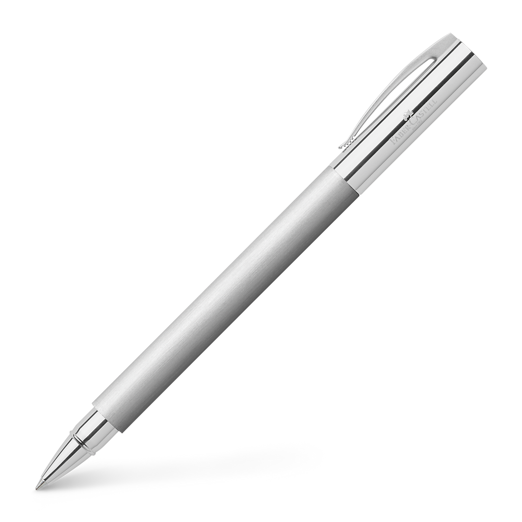 19-148122 Ambition StainlessSteel RollerballPen ProductShot Diagonal Faber Castell