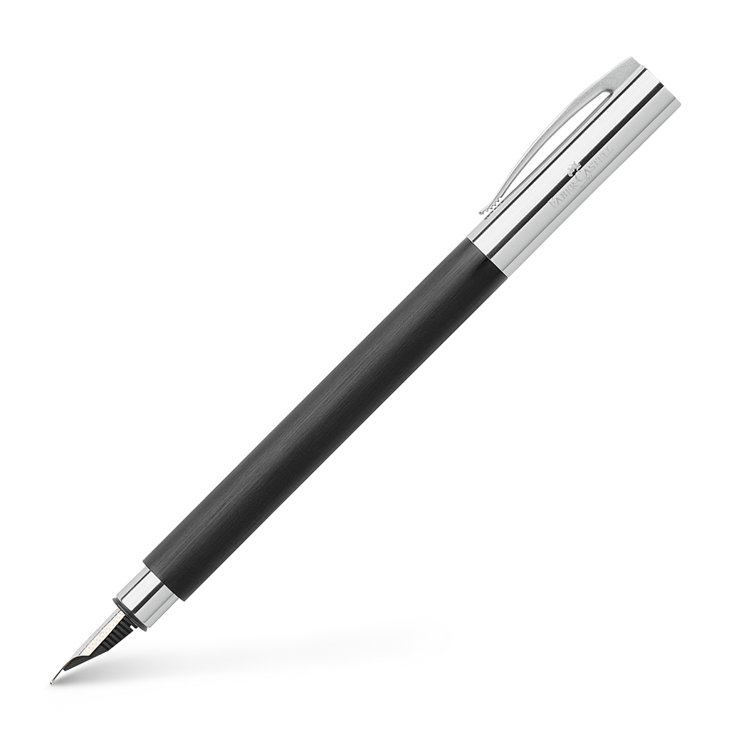 19-148140 Ambition PreciousResinBlack FountainPenM ProductShot Diagonal Faber Castell