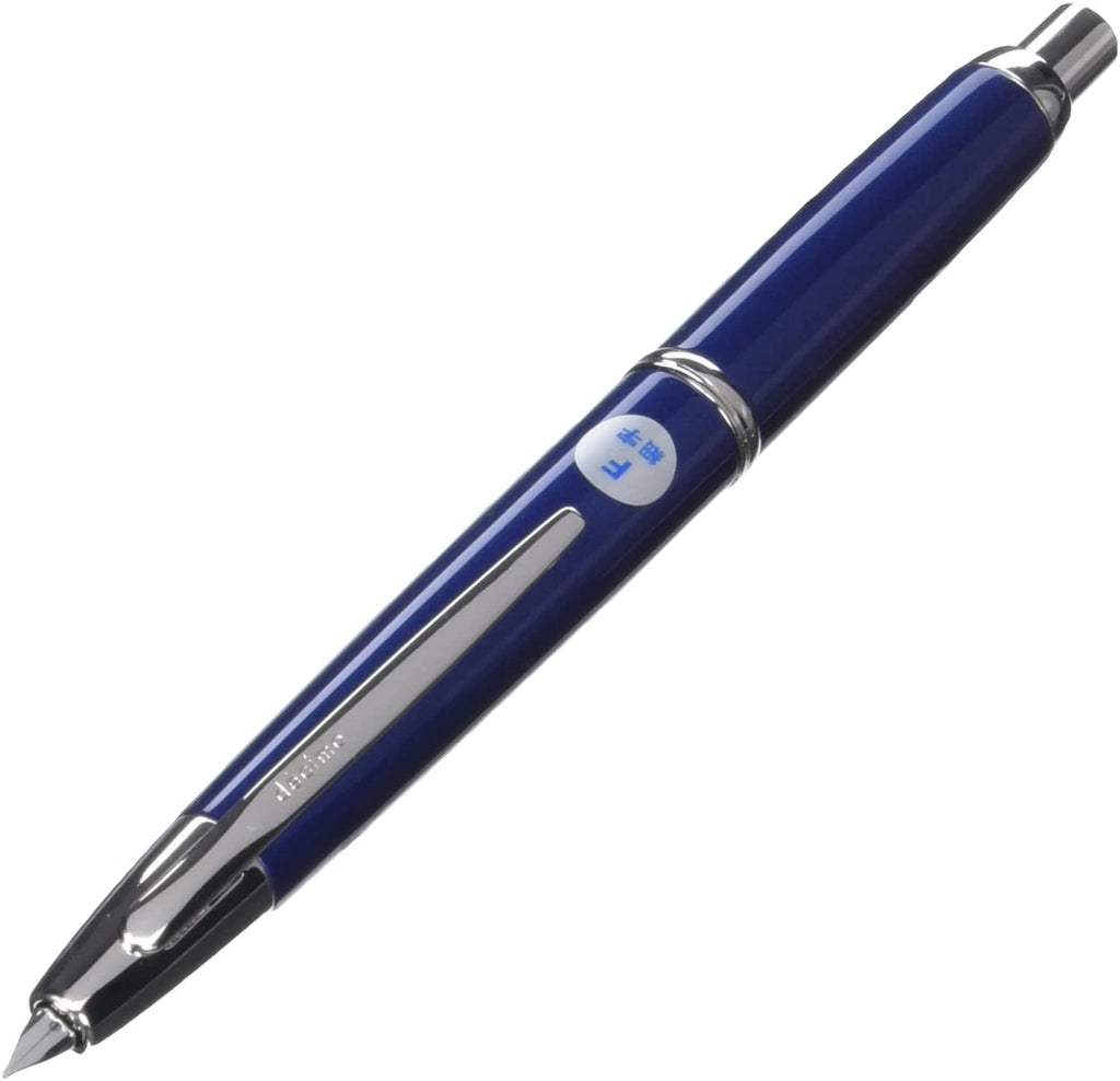 Pilot Capless Silver Accent Blue Barrel Medium Rhodium Plated Nib Fountain Pen