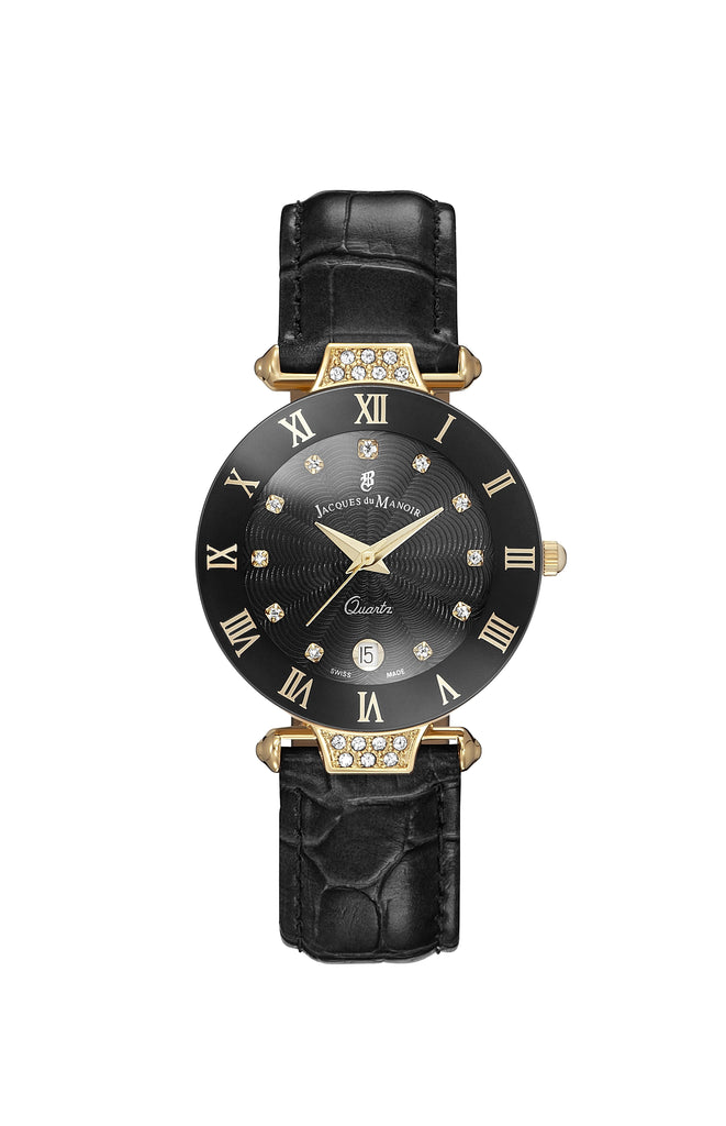 JDM Coupole Fashion Gold Black Watch