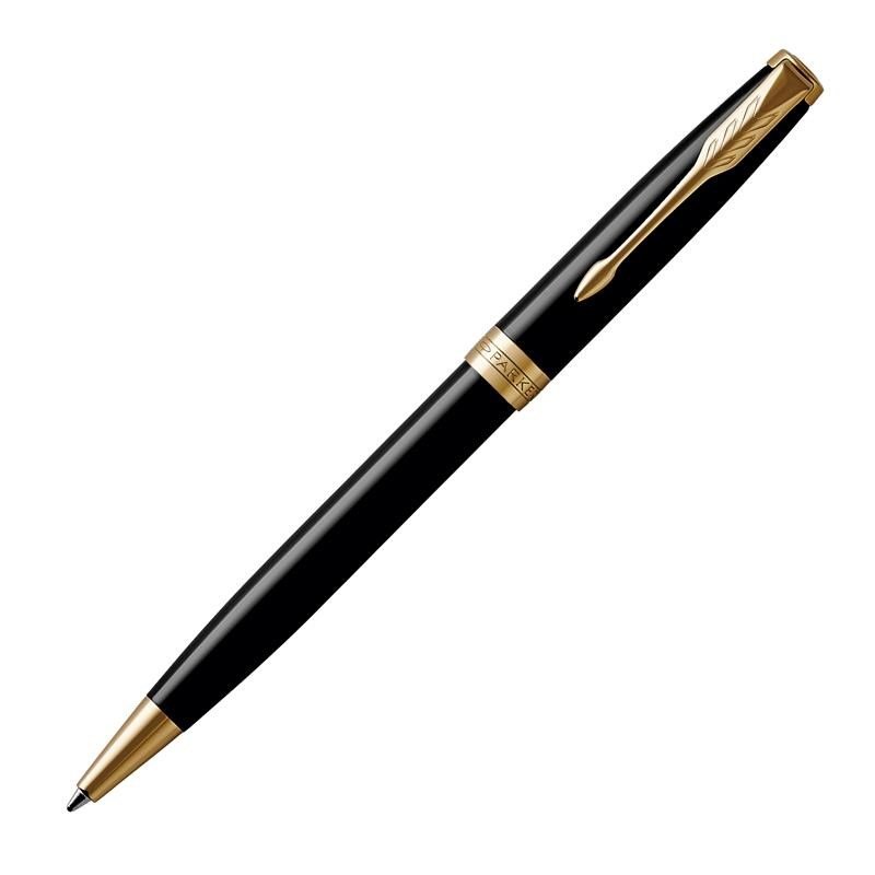 Parker Sonnet Black Lacquer Gold Trim Ballpoint Pen