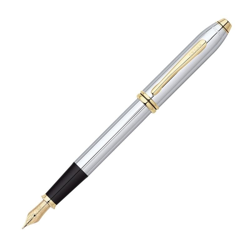 Cross Townsend Medalist Chrome Gold Trim Fountain Pen