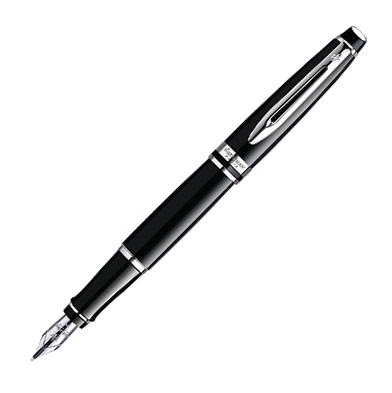 Waterman Expert Black Lacquer Chrome Fountain Pen