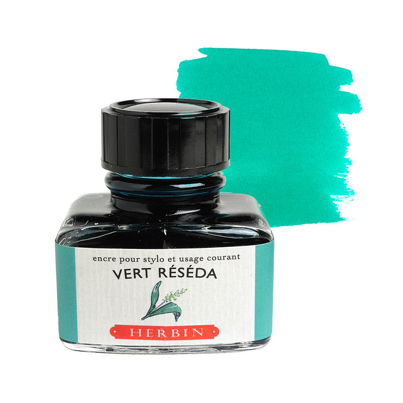 HERBIN - FOUNTAIN PEN INK - 30ML BOTTLE - PLANT GREEN (VERT RESEDA)