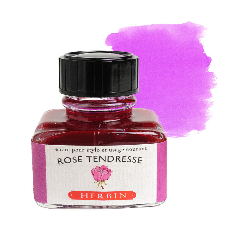 HERBIN - FOUNTAIN PEN INK - 30ML BOTTLE - ROSE FLOWER (ROSE TENDRESSE)