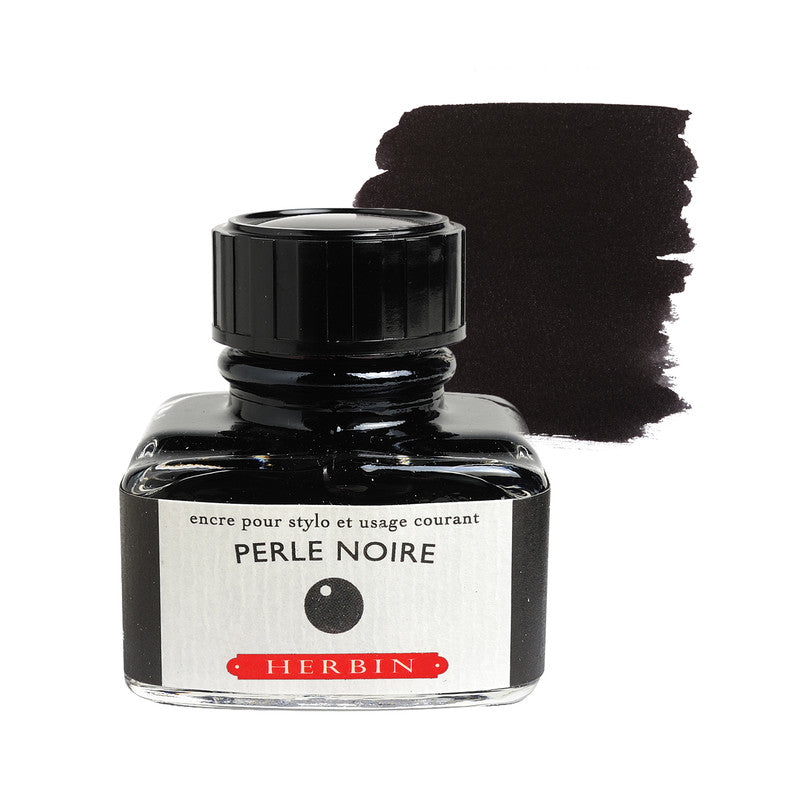 HERBIN - FOUNTAIN PEN INK - 30ML BOTTLE - WORLD'S FIRST BLACK INK (PERLE NOIRE)