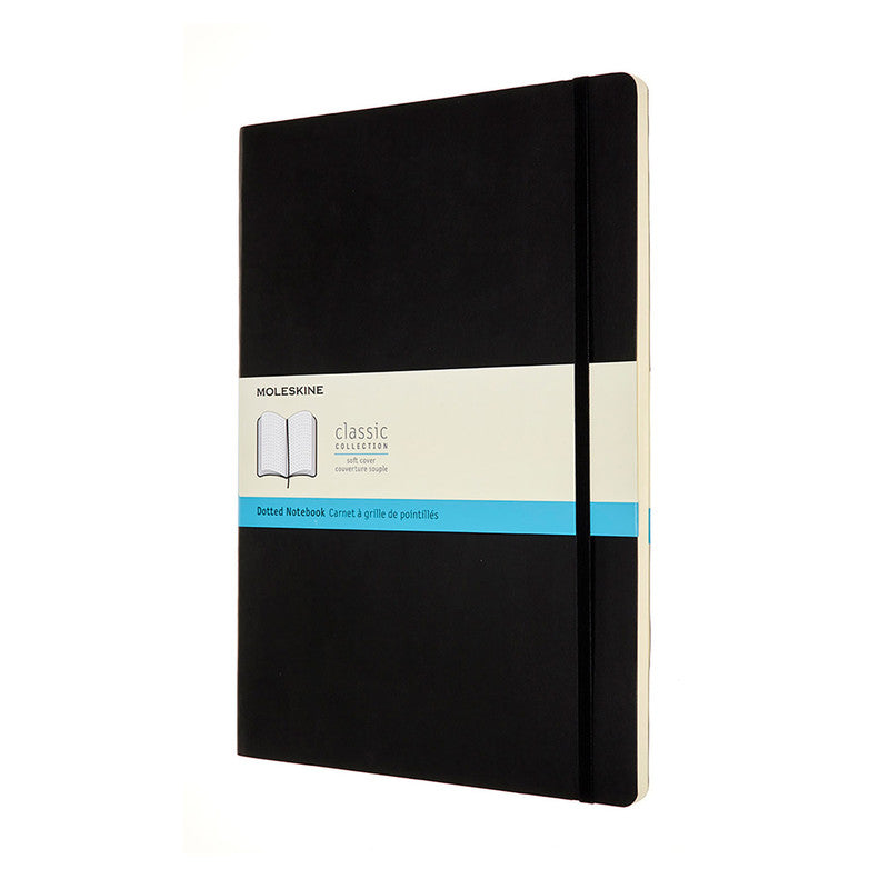 MOLESKINE - CLASSIC SOFT COVER NOTEBOOK - DOT GRID - A4 - BLACK