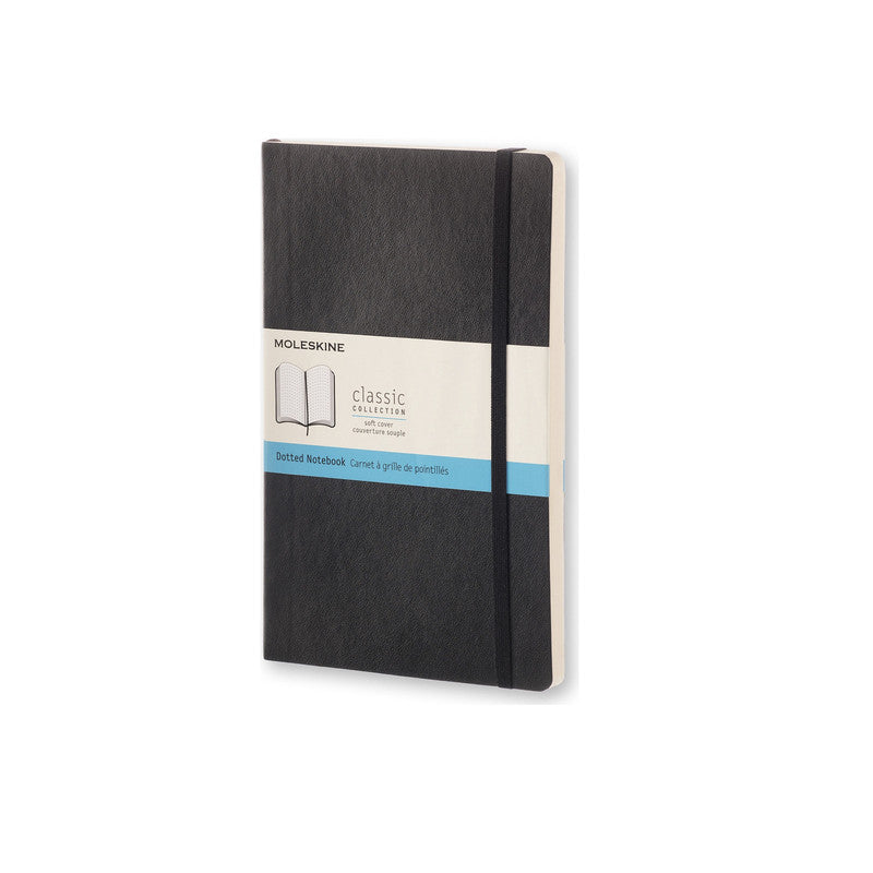 MOLESKINE - CLASSIC SOFT COVER NOTEBOOK - DOT GRID - LARGE - BLACK