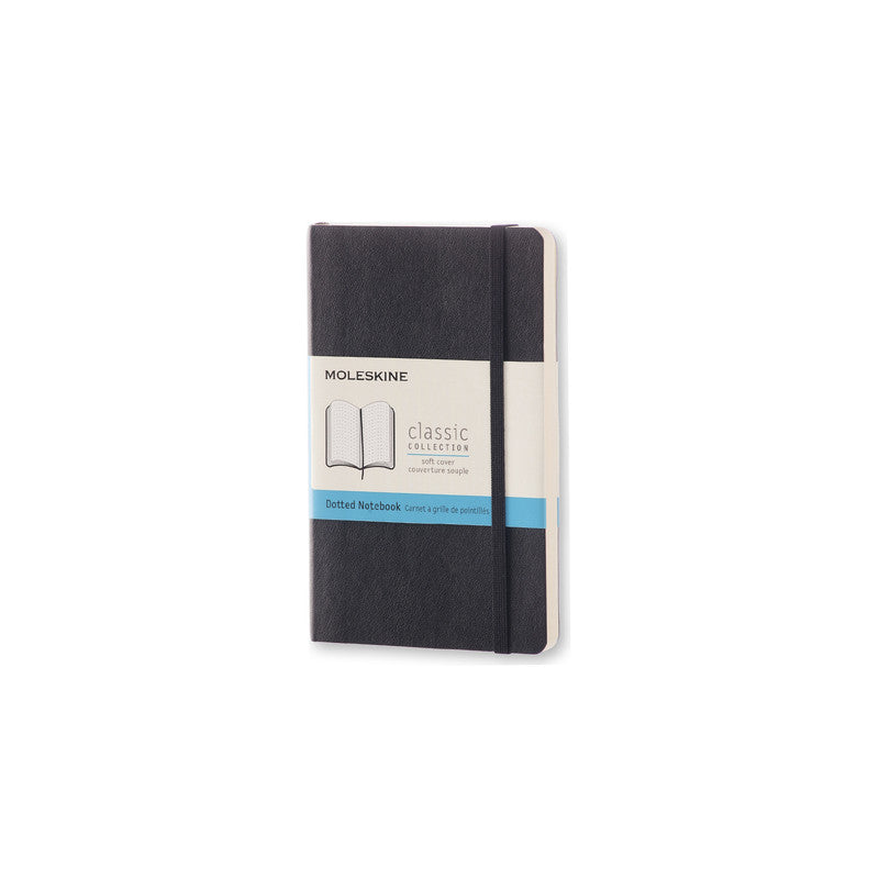 MOLESKINE - CLASSIC SOFT COVER NOTEBOOK - DOT GRID - POCKET - BLACK