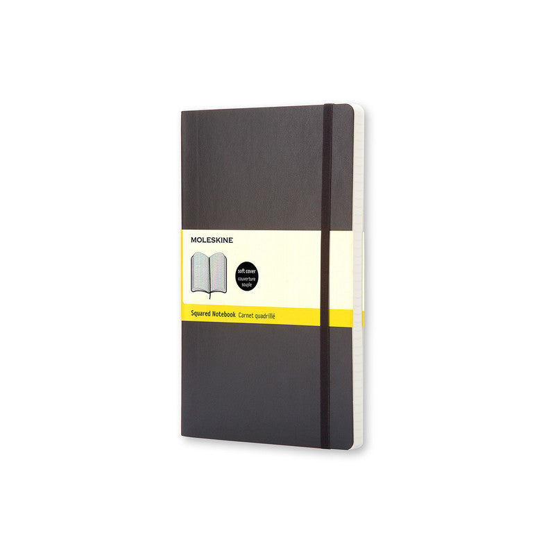 MOLESKINE - CLASSIC SOFT COVER NOTEBOOK - GRID - LARGE - BLACK