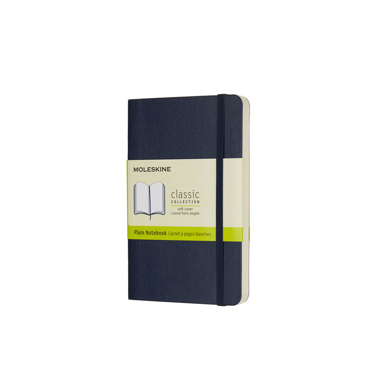 MOLESKINE - CLASSIC SOFT COVER NOTEBOOK - PLAIN - POCKET - SAPPHIRE BLUE