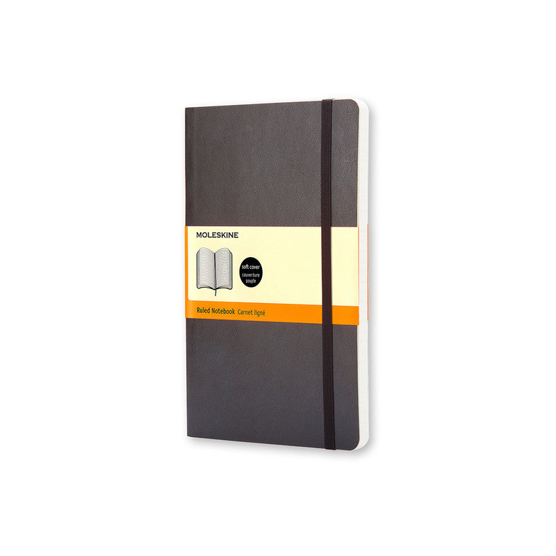 MOLESKINE - CLASSIC SOFT COVER NOTEBOOK - RULED - LARGE - BLACK