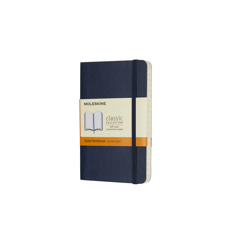 MOLESKINE - CLASSIC SOFT COVER NOTEBOOK - RULED - POCKET - SAPPHIRE BLUE