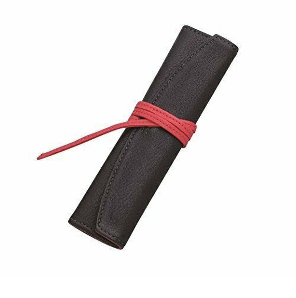 Pilot Pensemble 1 Pen Leather Pouch Roll Black-Red