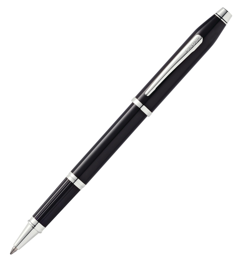 Cross Century II Black Lacquer Rhodium Plate Rollerball Pen