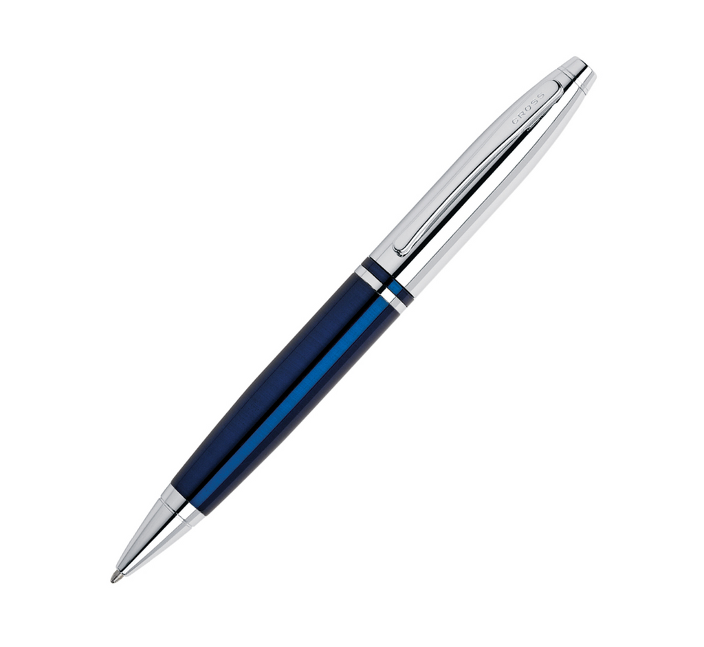 Cross Calais Chrome/Blue Lacquer Ballpoint Pen