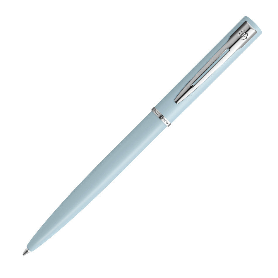 Waterman Allure Pastel Blue Ballpoint Pen with Chrome Trim Gift Box