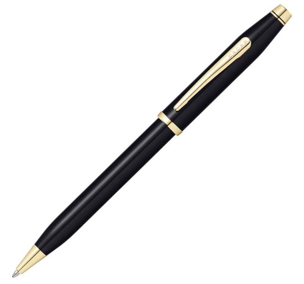 Cross Century II Black Lacquer 23K Gold Plate Ballpoint Pen