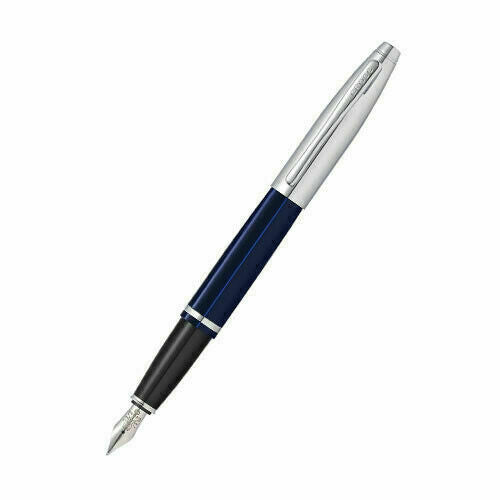 Cross Calais CHROME/BLUE LACQUER Fountain Pen